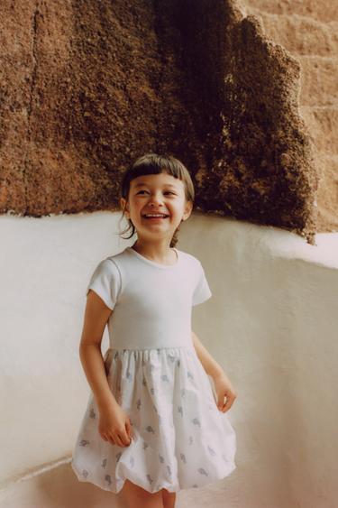 CONTRAST BALLOON DRESS - White by Zara