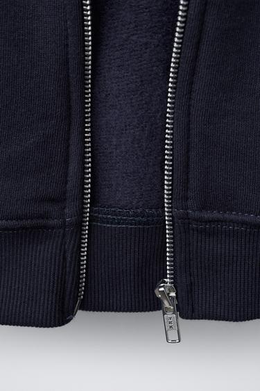 SWEAT ZIPPÉ OURS BRODÉ - Bleu de Zara - Image 3