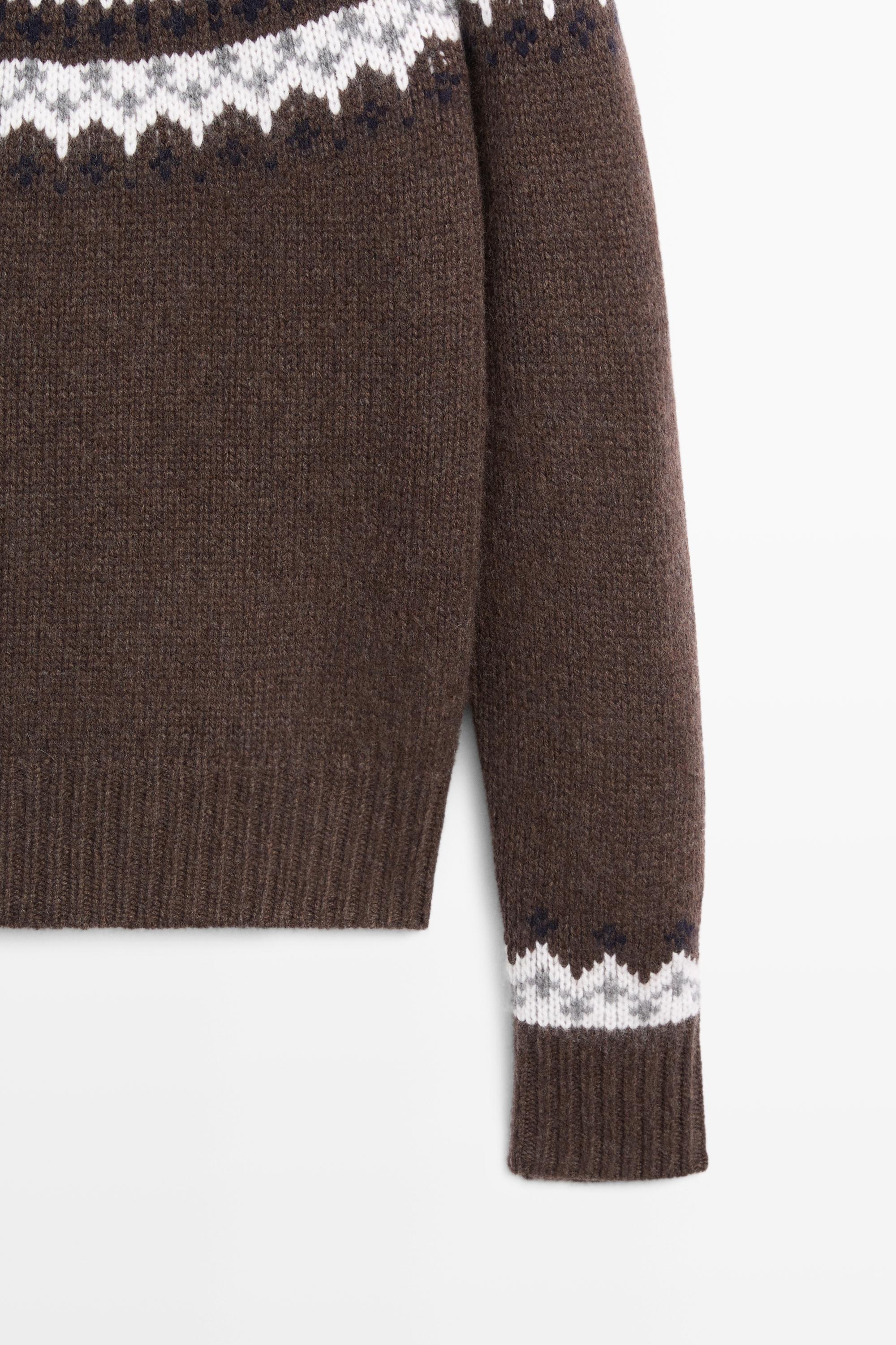 Pull en maille jacquard mélange de laine