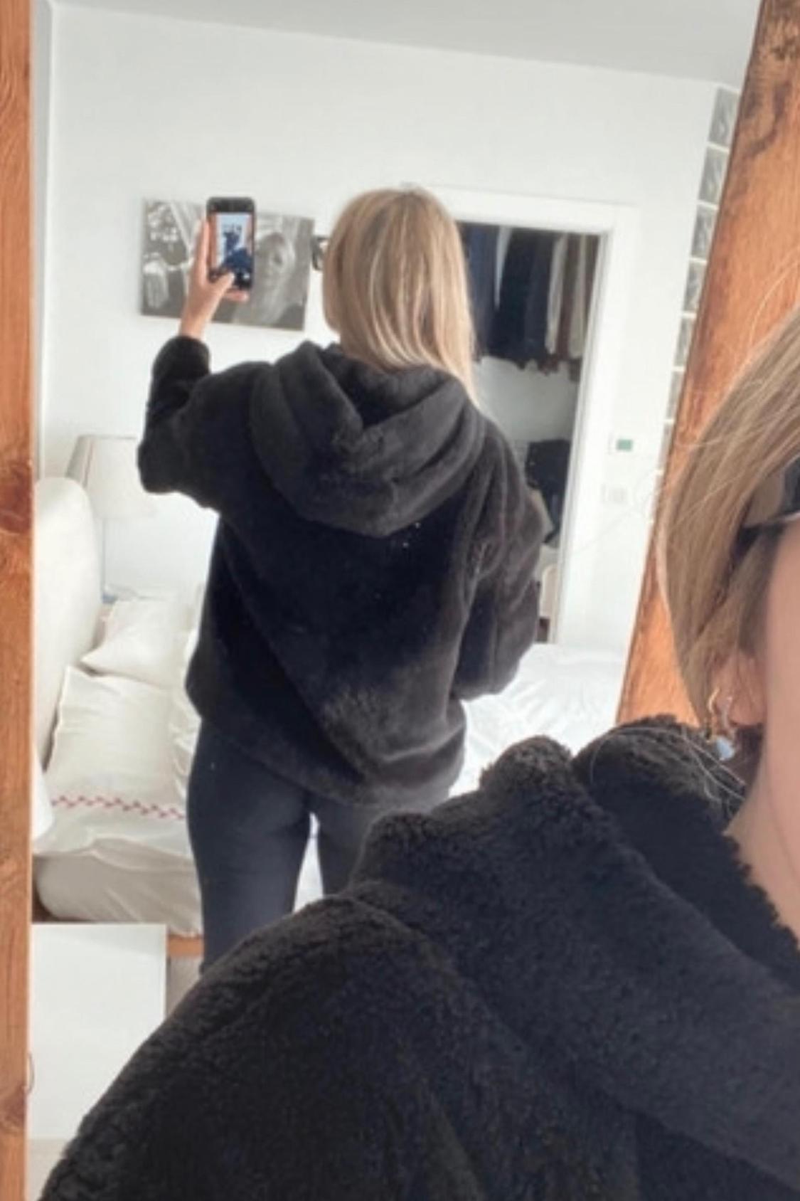 COAT WITH FAUX FUR HOOD - Image 3