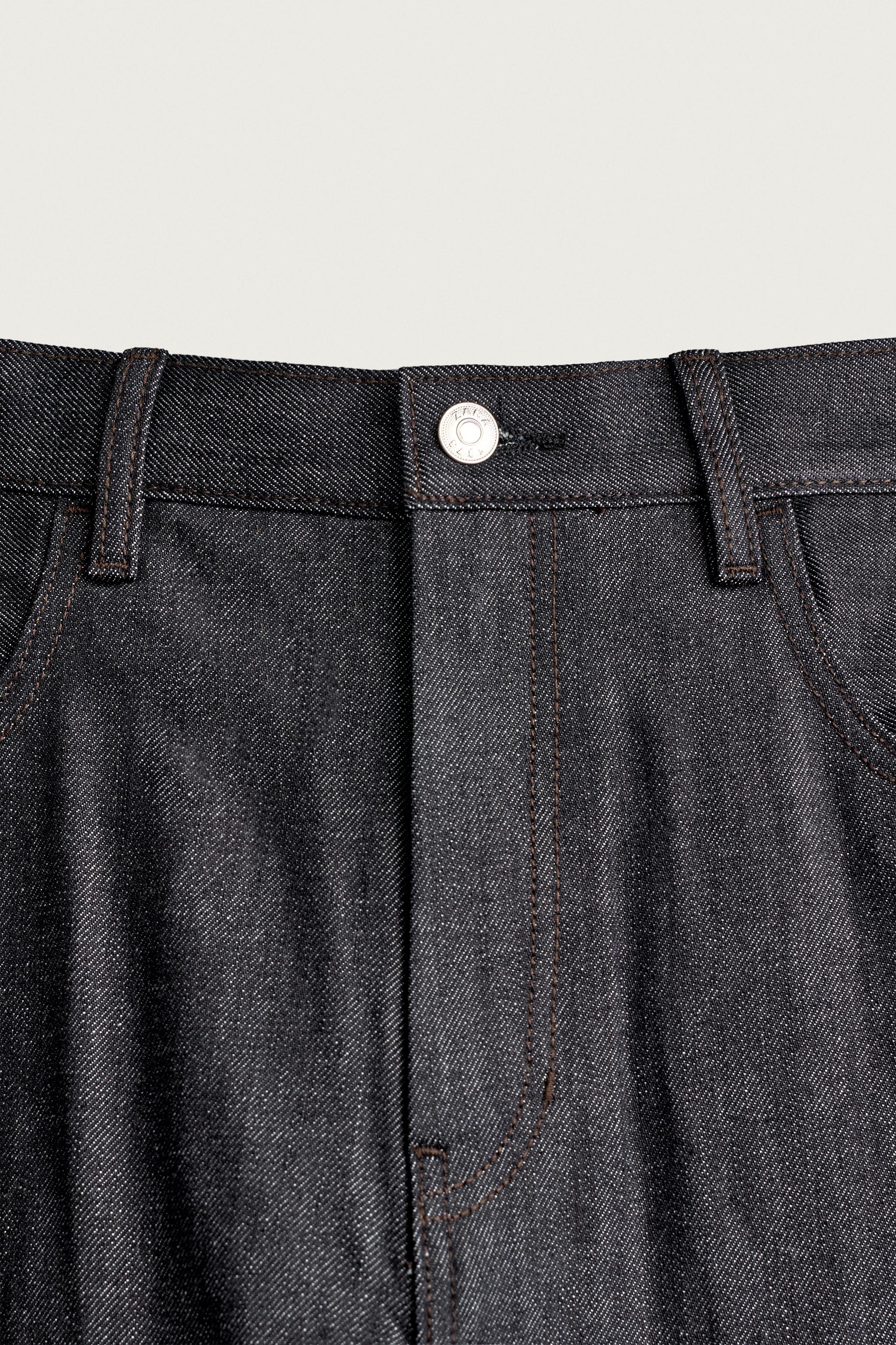 STRIPED TAPERED WIDE FIT JEANS
