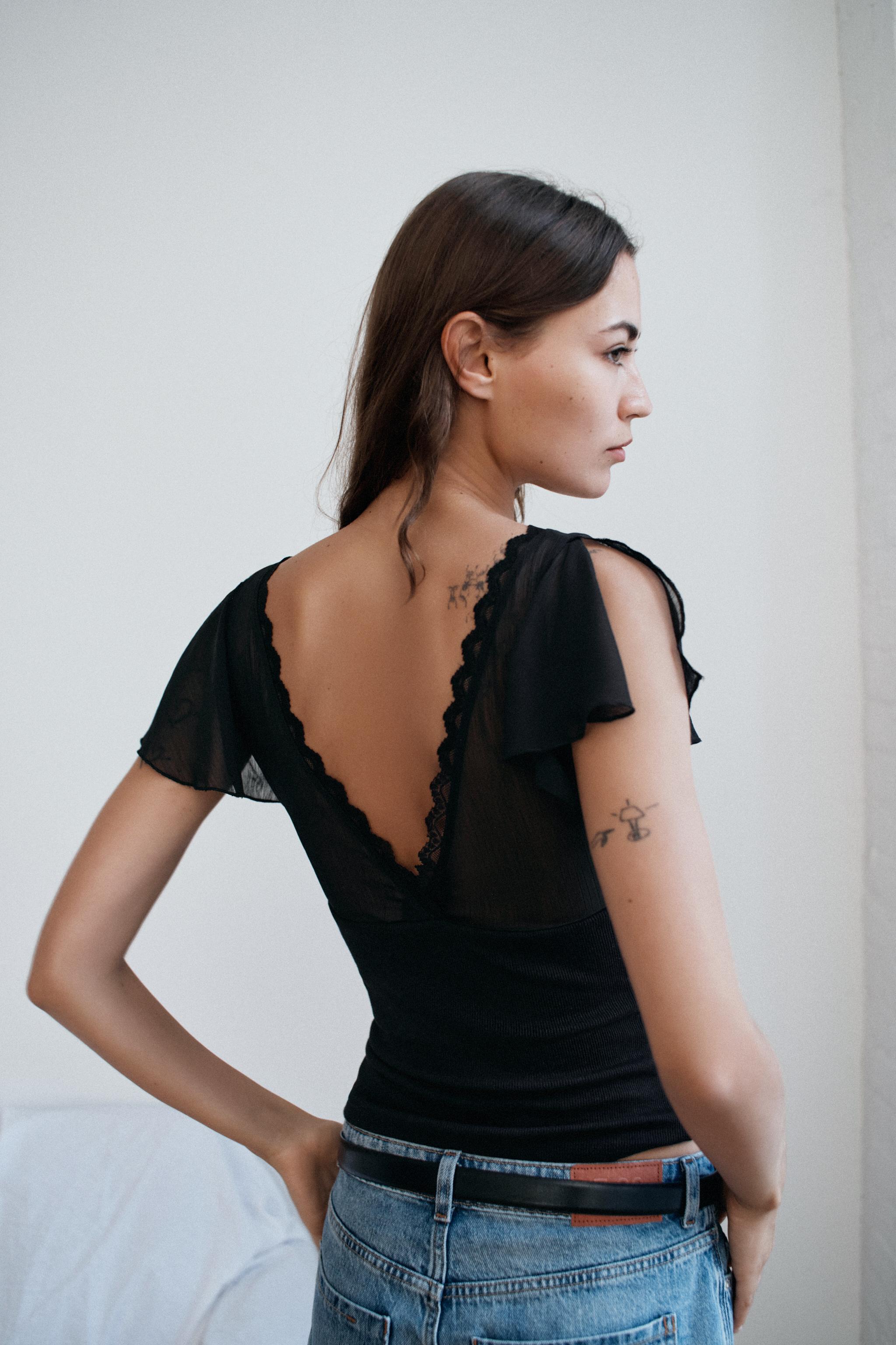 Zara Uyumlu Renk Dantelli Top görsel 2