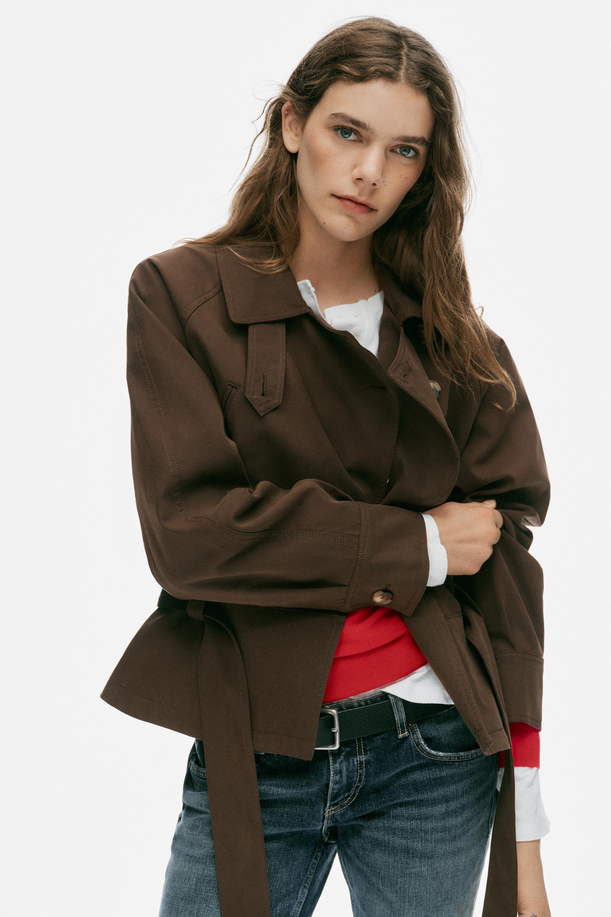 Zara KISA KRUVAZE TRENÇKOT görsel 2