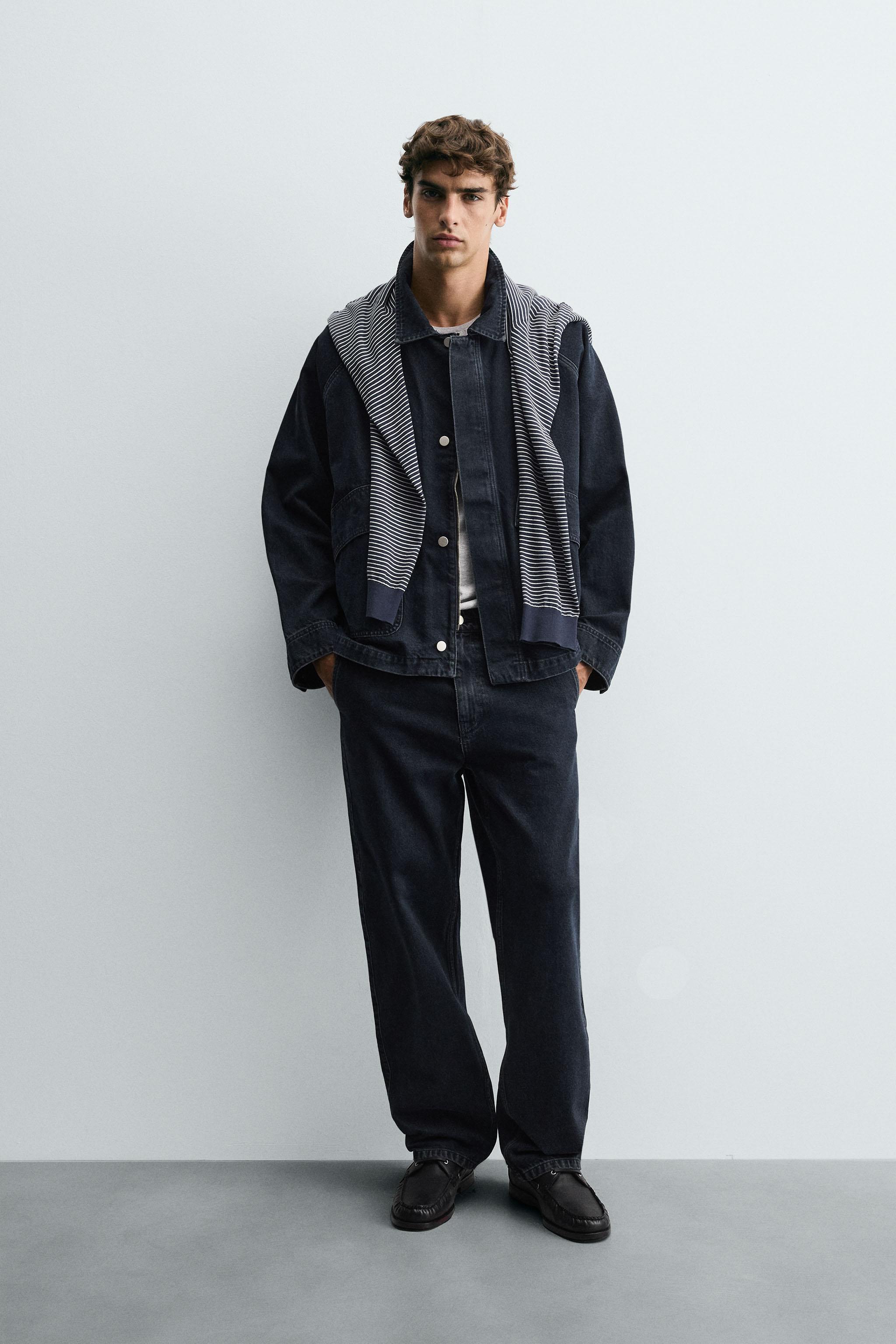 ZARA メンズ ジャケット 新品未使用 ZARAザラ テーラードジャケット ブラック黒 メンズL 2つボタン