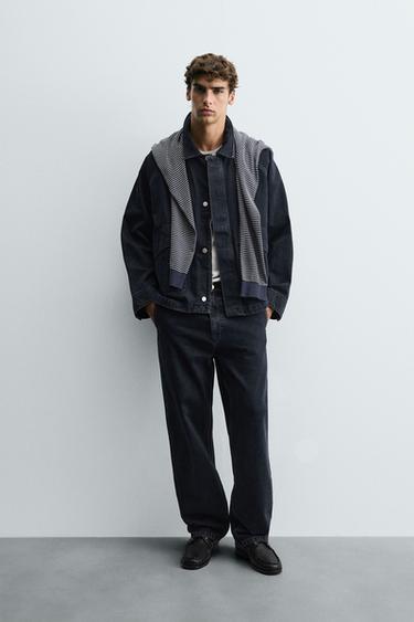 JEANS JAKNA Z ŽEPI - Temna mornarsko modra de Zara - Slika 0