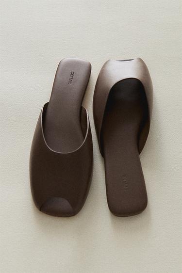 LEATHER MULES - Brown by Zara - Image 0