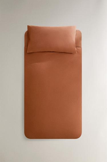 CHILDREN'S DYED DUVET COVER - Brick by Zara