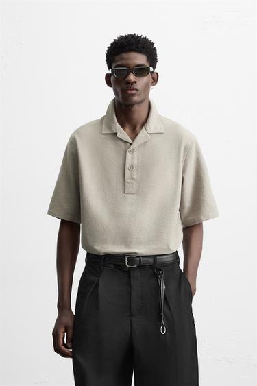 RELAXED FIT POLO SHIRT - Mid-grey by Zara