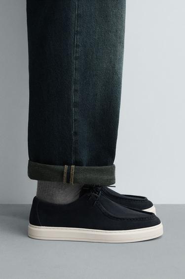 Zara 真皮休閒鞋 - 藍色 - 圖片 0