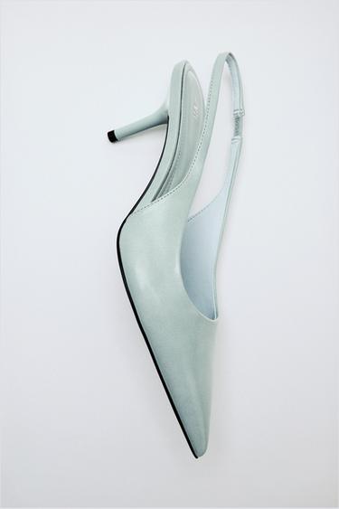 CHAUSSURES À TALONS OUVERTES À L'ARRIÈRE - Bleu de Zara