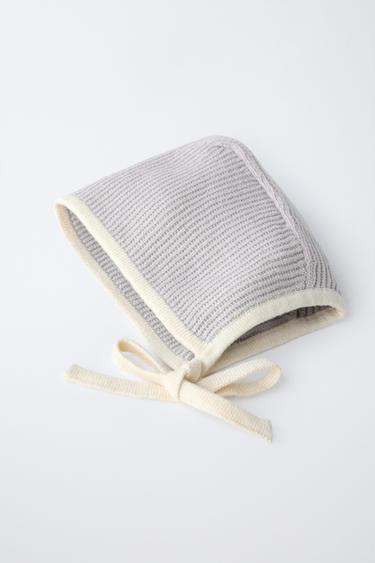 BONNET WITH CONTRAST PIPING - Sky blue by Zara - Image 2