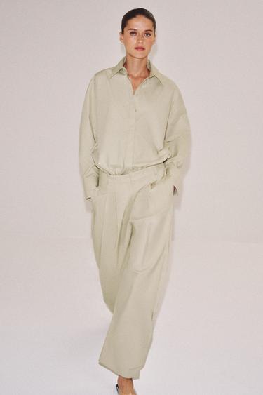 CAMISA OVERSIZE ZW COLLECTION LIMITED EDITION - Beige claro de Zara