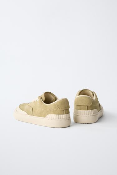 TENNIS OU BASKET EN CUIR - Vert kaki de Zara - Image 6