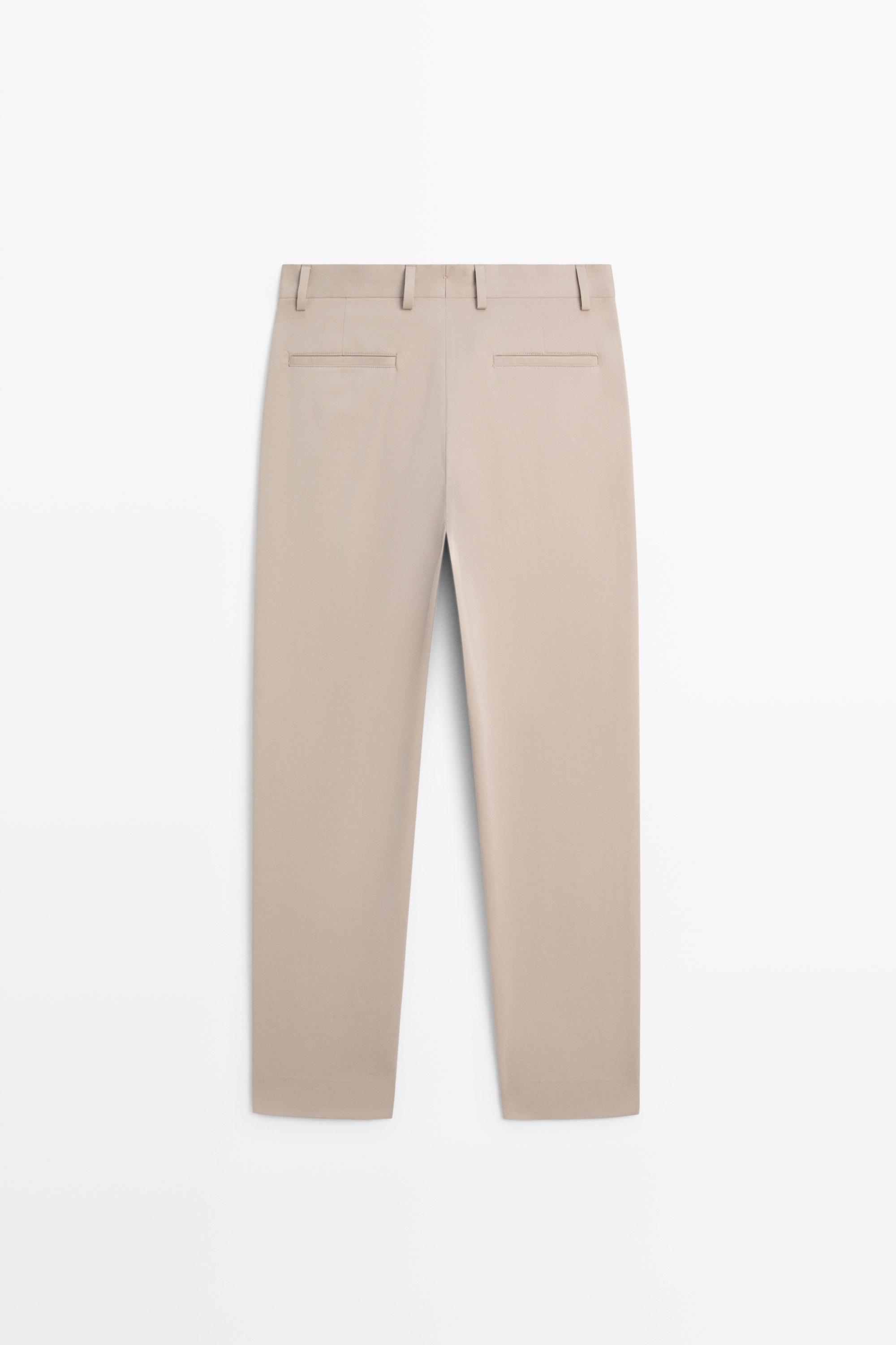 Cotton blend darted pants