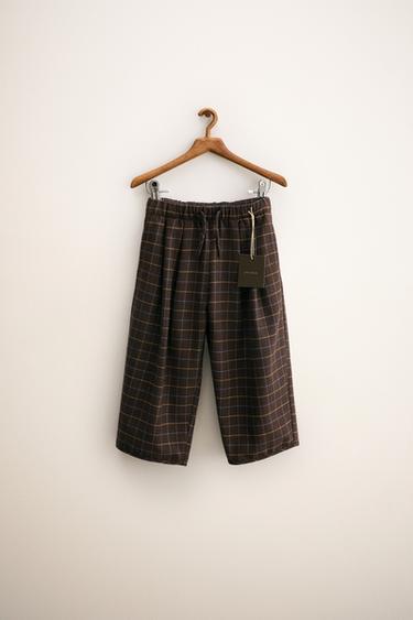 ZARA TIMELESS - CHECK TROUSERS - Chocolate by Zara