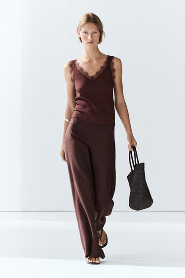 Zara Strappy lace-trim top - 763 - Image 0
