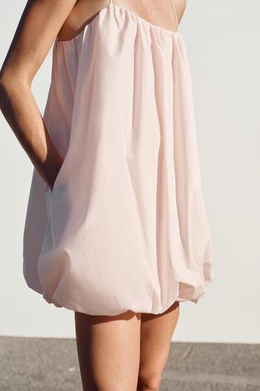 NYLON BALLOON MINI DRESS - Chalk pink by Zara - Image 3