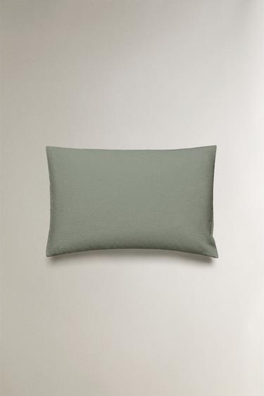 TAIE D’OREILLER COTON TEXTURÉ - Vert de Zara - Image 3