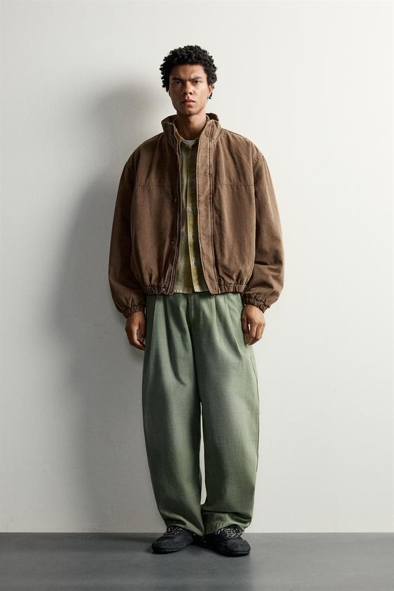 BLOUSON MATELASSÉ LAVÉ - Marron clair de Zara - Image 0
