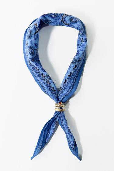 COWBOY BANDANA WITH RING - Blue by Zara