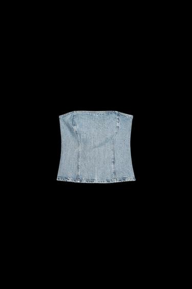 BANDEAU-TOP AUS DENIM – TRF - Hellblau von Zara - Bild 0