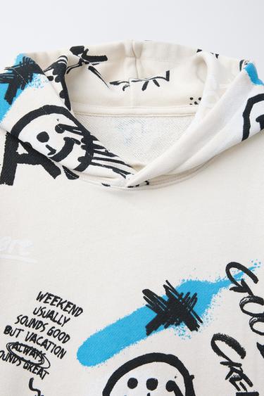 GRAFFITI HOODIE - Oyster-white by Zara - Image 2