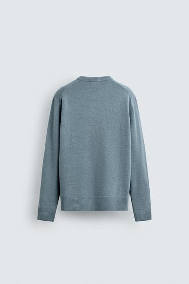REGULAR FIT WOOL BLEND JUMPER - Light blue by Zara - Image 7