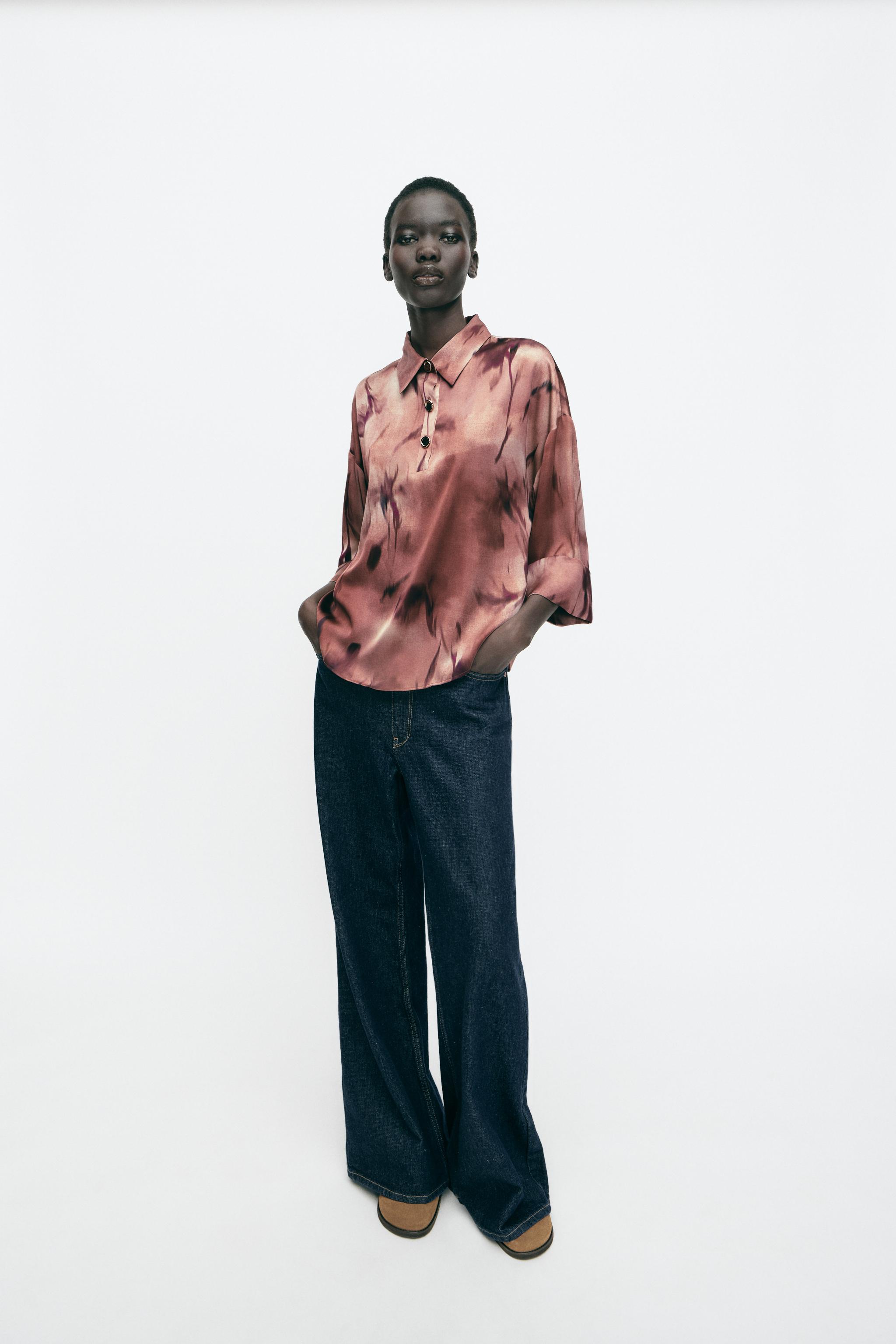 PRINTED SATIN SHIRT - Multicolored | ZARA Canada PRINTED SATIN SHIRT - Multicolored | ZARA Canada