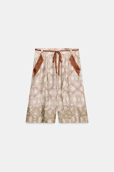 SHORT FLUID IMPRIMÉ ZW COLLECTION - Écru de Zara - Image 8