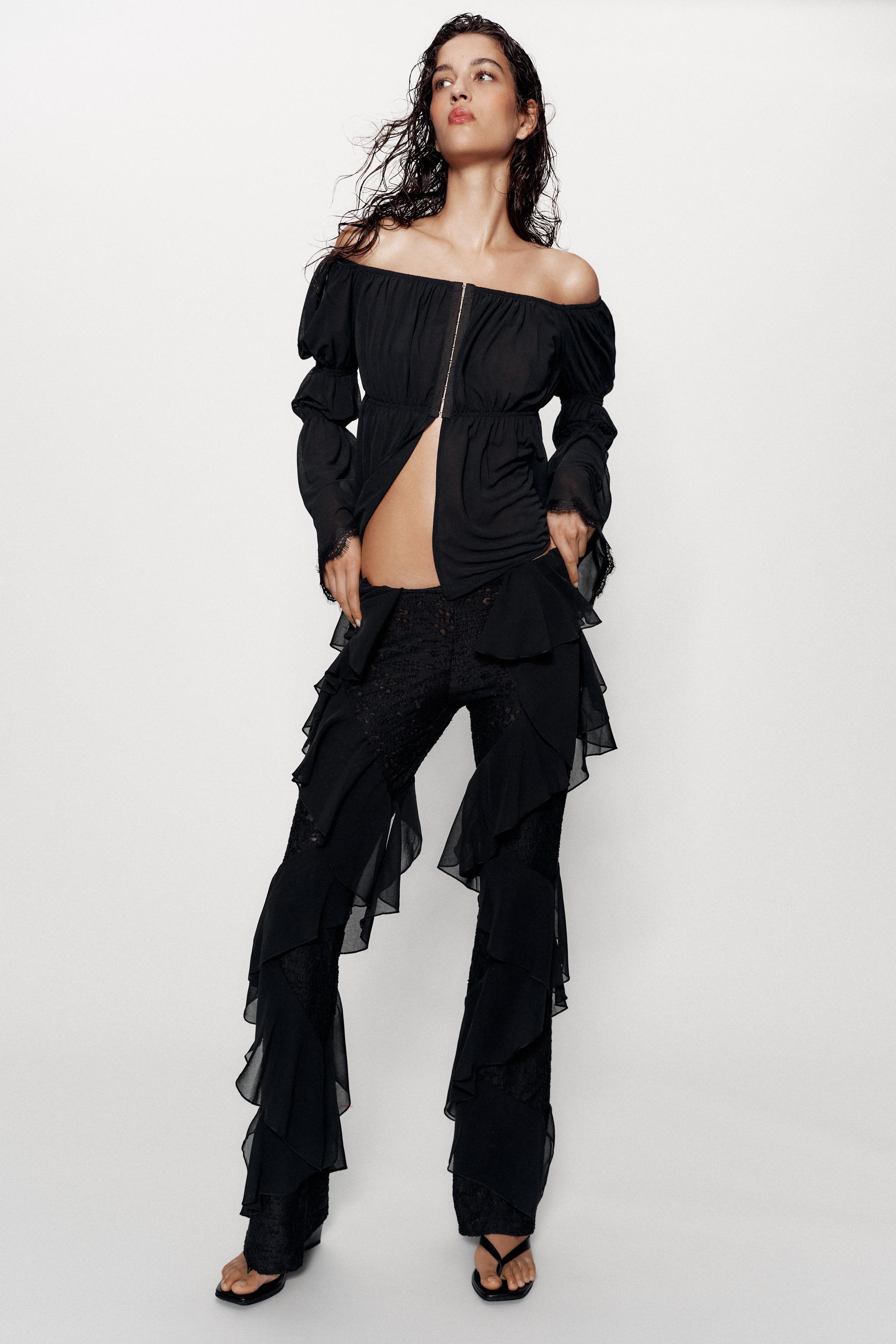 DANTEL DETAYLI TOP