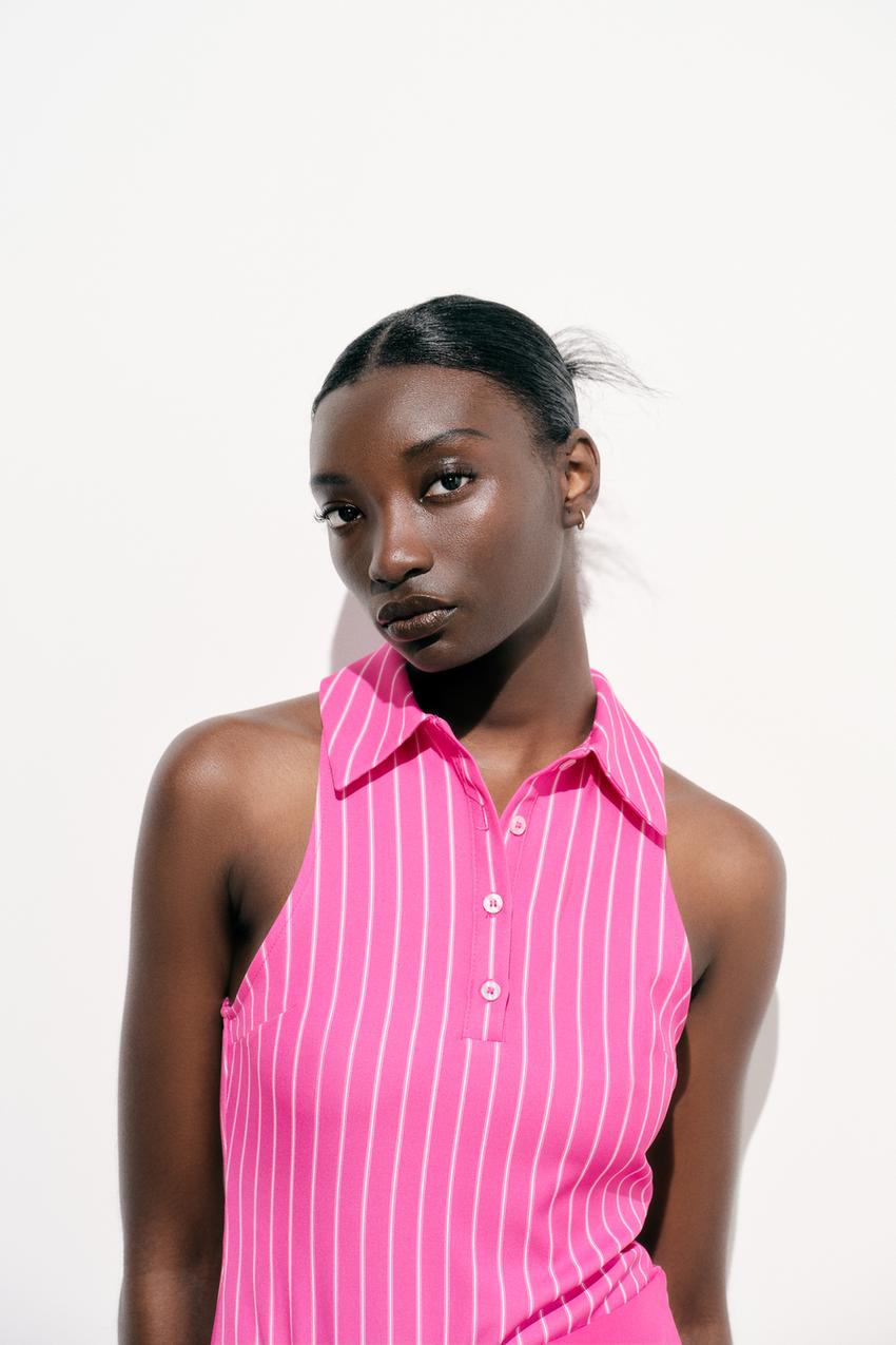 Zara 100% Cotton Floral Pink Bodysuit Size S - 50% off