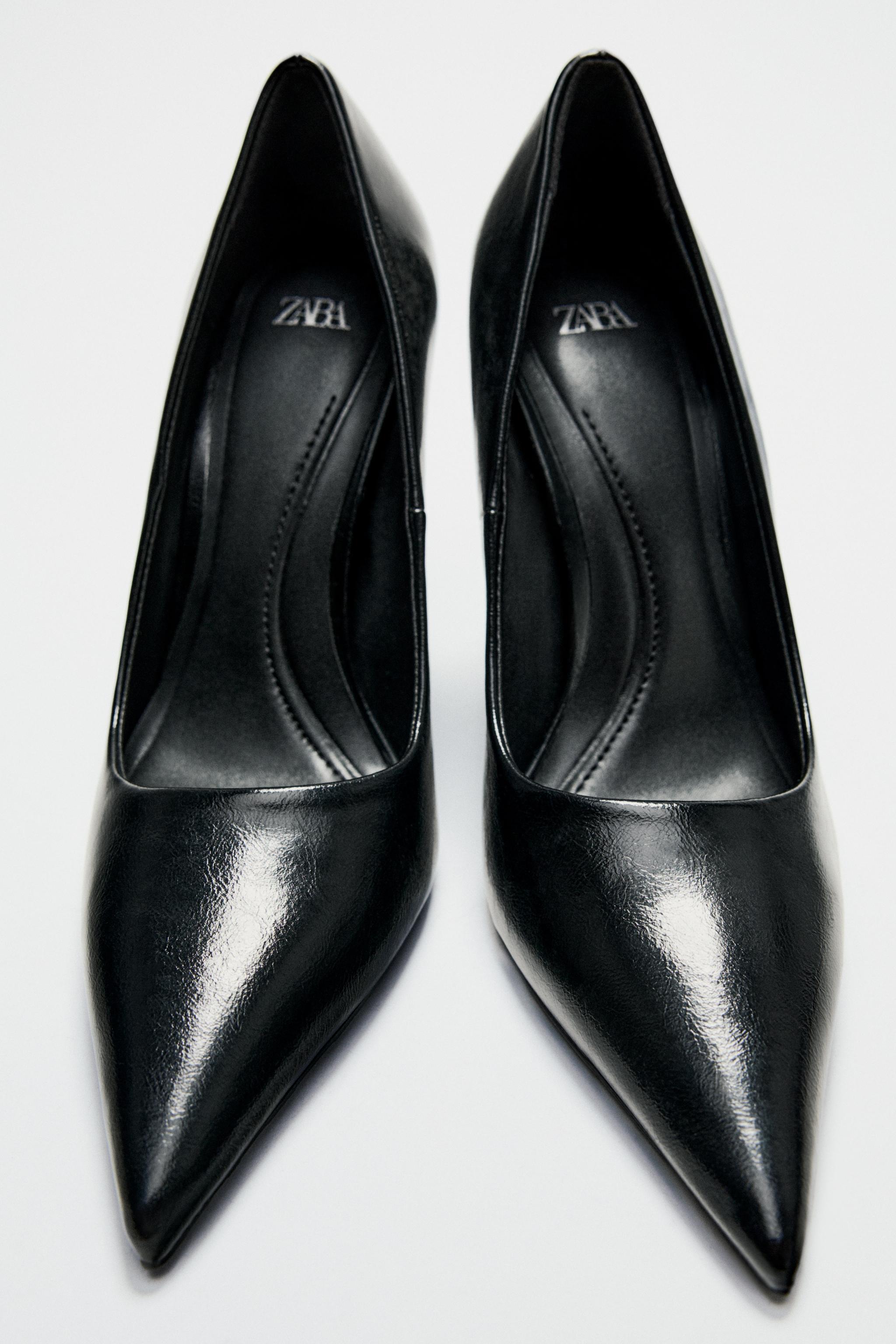 Zara black pointed heels hotsell