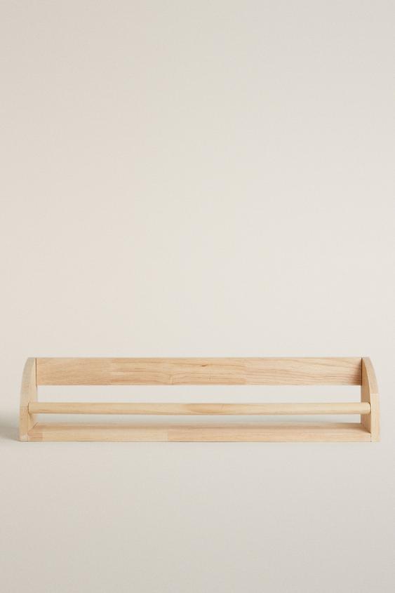 Zara KIDS’ WOODEN SHELF WITH FRONT BAR - Light beige - Image 0