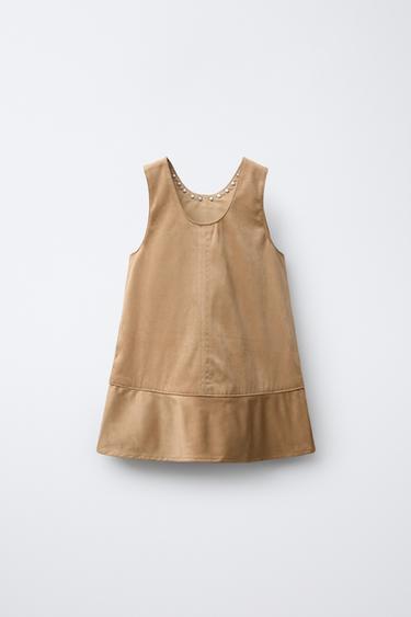 ROBE EFFET DAIM À CLOUS - Camel clair de Zara - Image 1