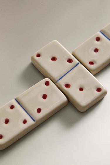 PAINTED CERAMIC DOMINO SET - Pinks by Zara - Image 2