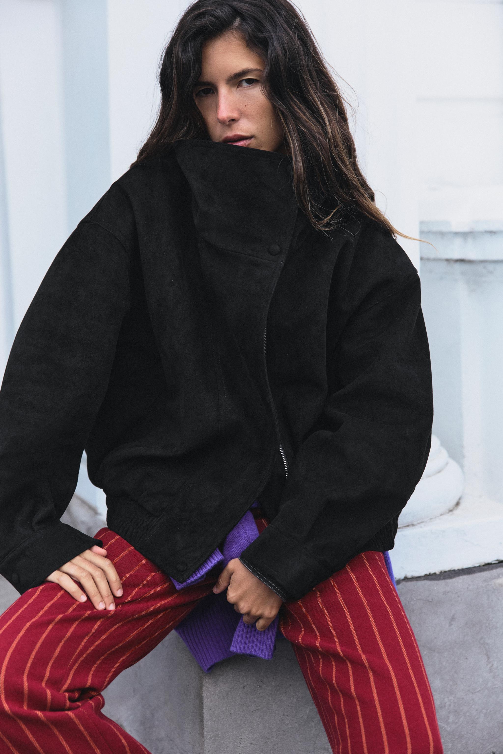 Zara Suni Süet Bomber Ceket