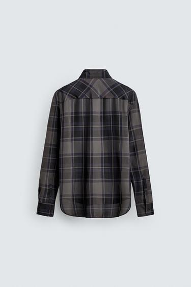 FLOWING CHECK SHIRT - blue/black by Zara - Image 7