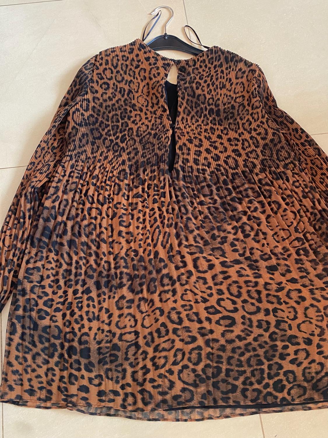 PLEATED ANIMAL PRINT PLAYSUIT DRESS - Image 3