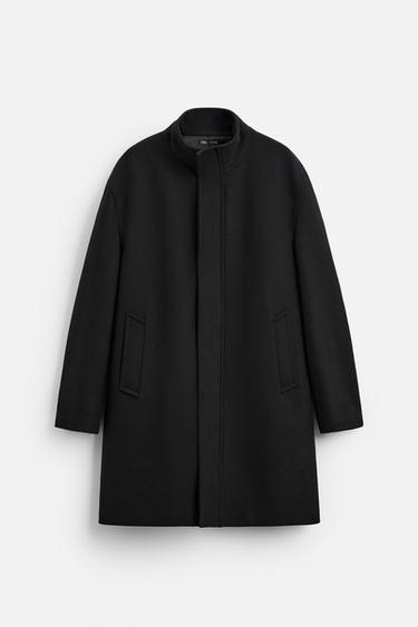 RELAXED FIT WOOL COAT - Black by Zara
