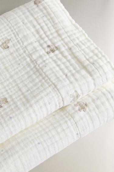 DRAP PLAT ENFANT GAZE ÉLÉPHANT - Gris de Zara - Image 1