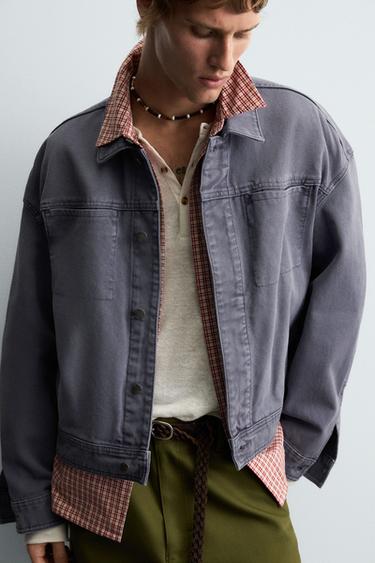 VESTE DÉLAVÉE COUPE CARRÉE - Bleuté de Zara - Image 4