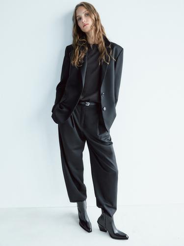 Botín tacón cowboy - Negro de Zara