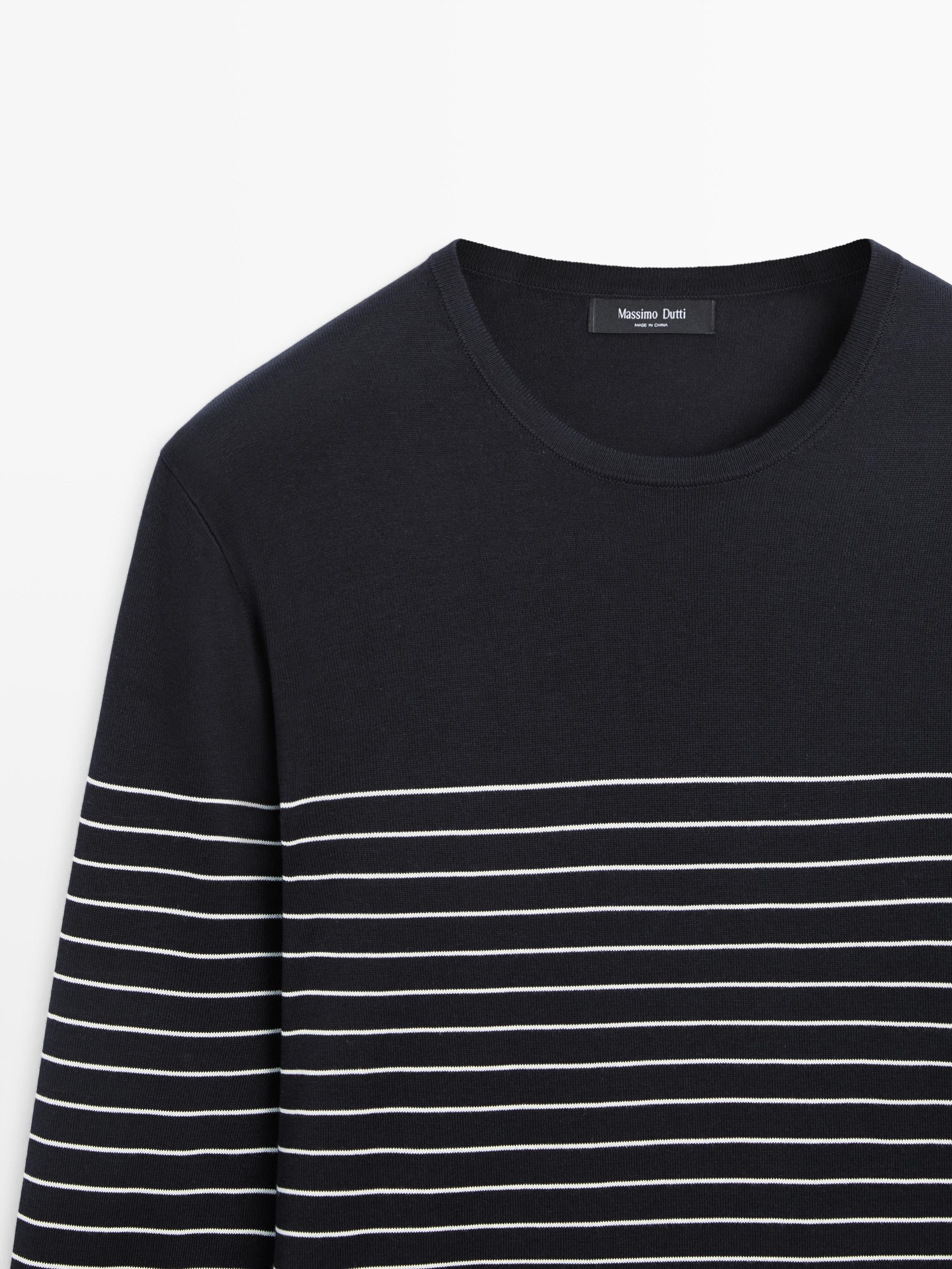 Striped crew neck sweater