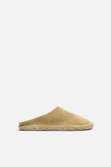 LEATHER MULE ESPADRILLES - Mustard by Zara