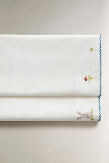 RABBIT COT PILLOWCASE AND FLAT SHEET SET - Multicoloured by Zara - Image 1