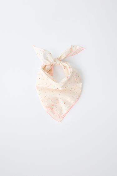 Zara NEON FLORAL BANDANA - Ecru