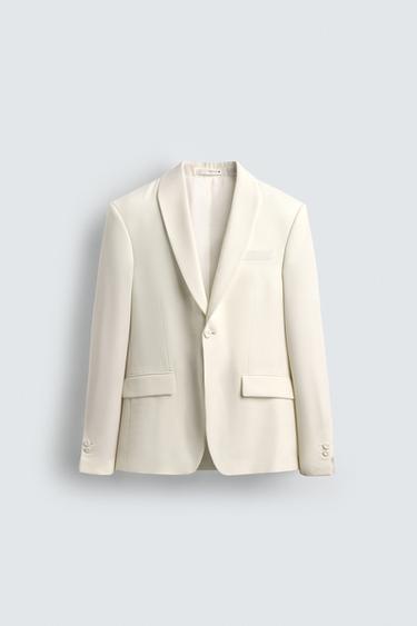 TUXEDO BLAZER - Ecru by Zara