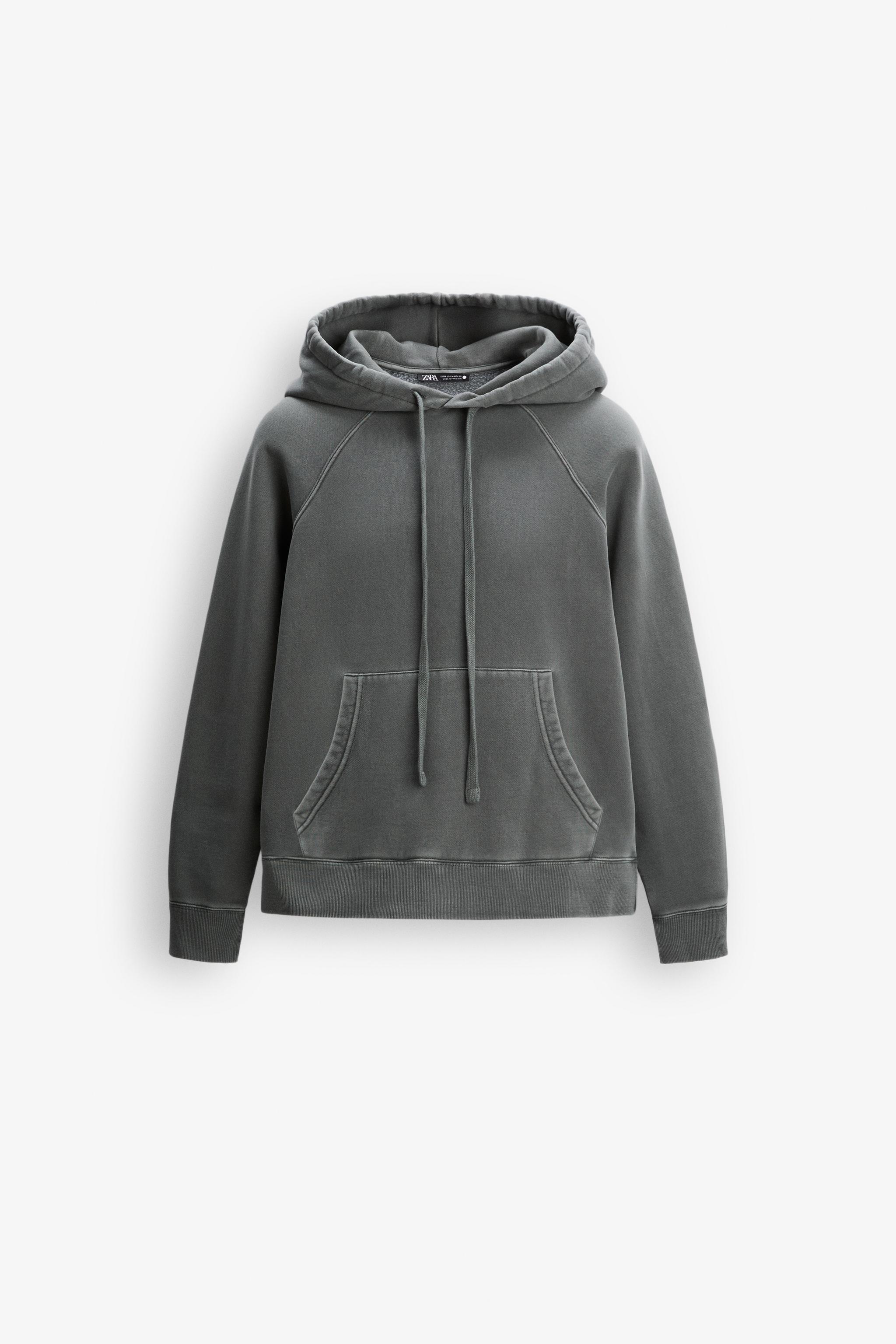 Basic grey hoodie zara on sale