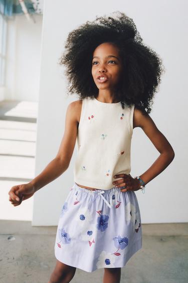 FLORAL BERMUDA SKORT - Light blue by Zara