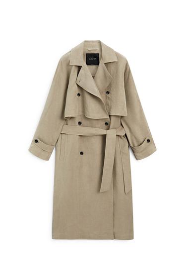Manteau trench avec ceinture en lin - 754 de Zara